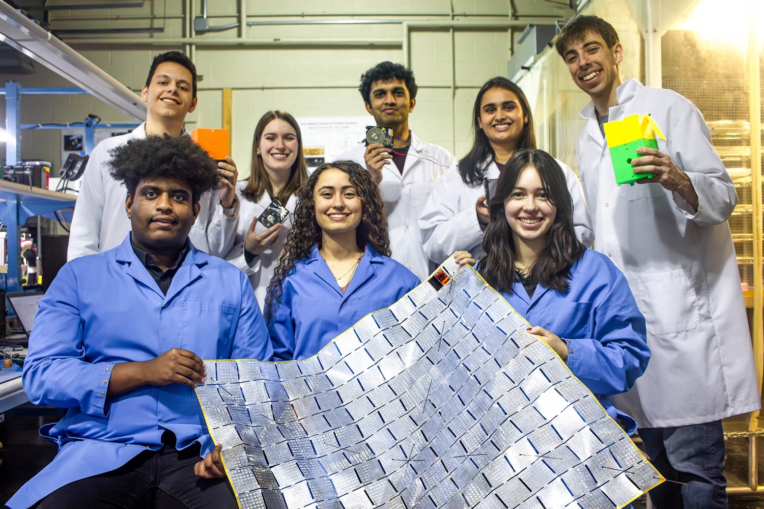 Cornell students from left to right: Adam Yonas, Ethan Francolla, Dionna Parina, Verena Padres, Raghav Inder, Nidhi Sonwalkar, Gabriella Elcsics, Joshua Umansky-Castro